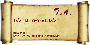 Tóth Afrodité névjegykártya